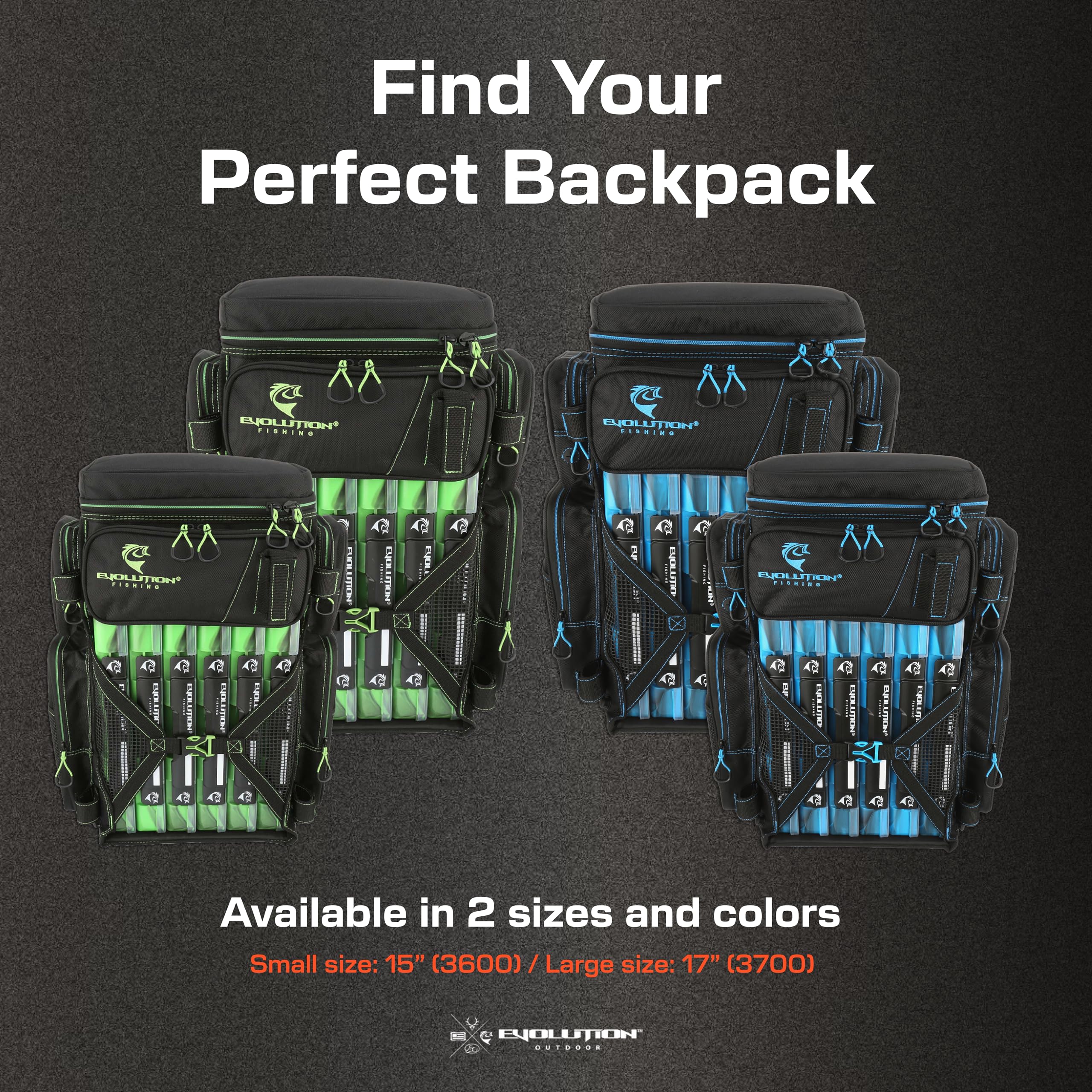 Evolution Fishing Drift Series Tackle Backpack 3600 – Heavy Duty Outdoor Fishing Backpack with 6 Removable Tackle Trays | Perfect for Bass, Trout & Saltwater Fishing Trips
