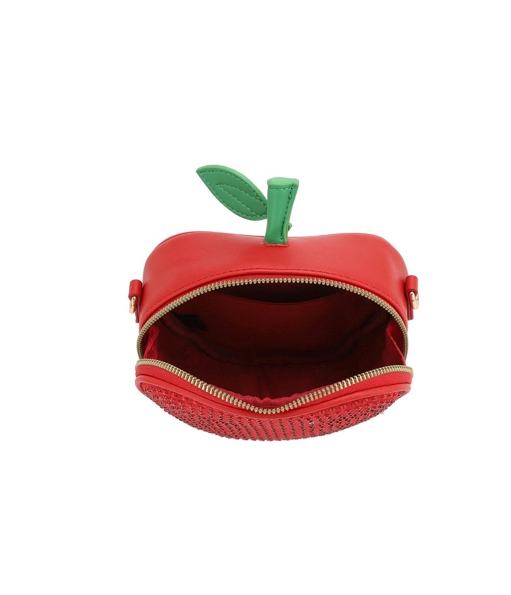 Stylish Red Apple Rhinestone Crossbody Bag for Women - Fashionable Evening Purse for Parties, Dates & Special Occasions