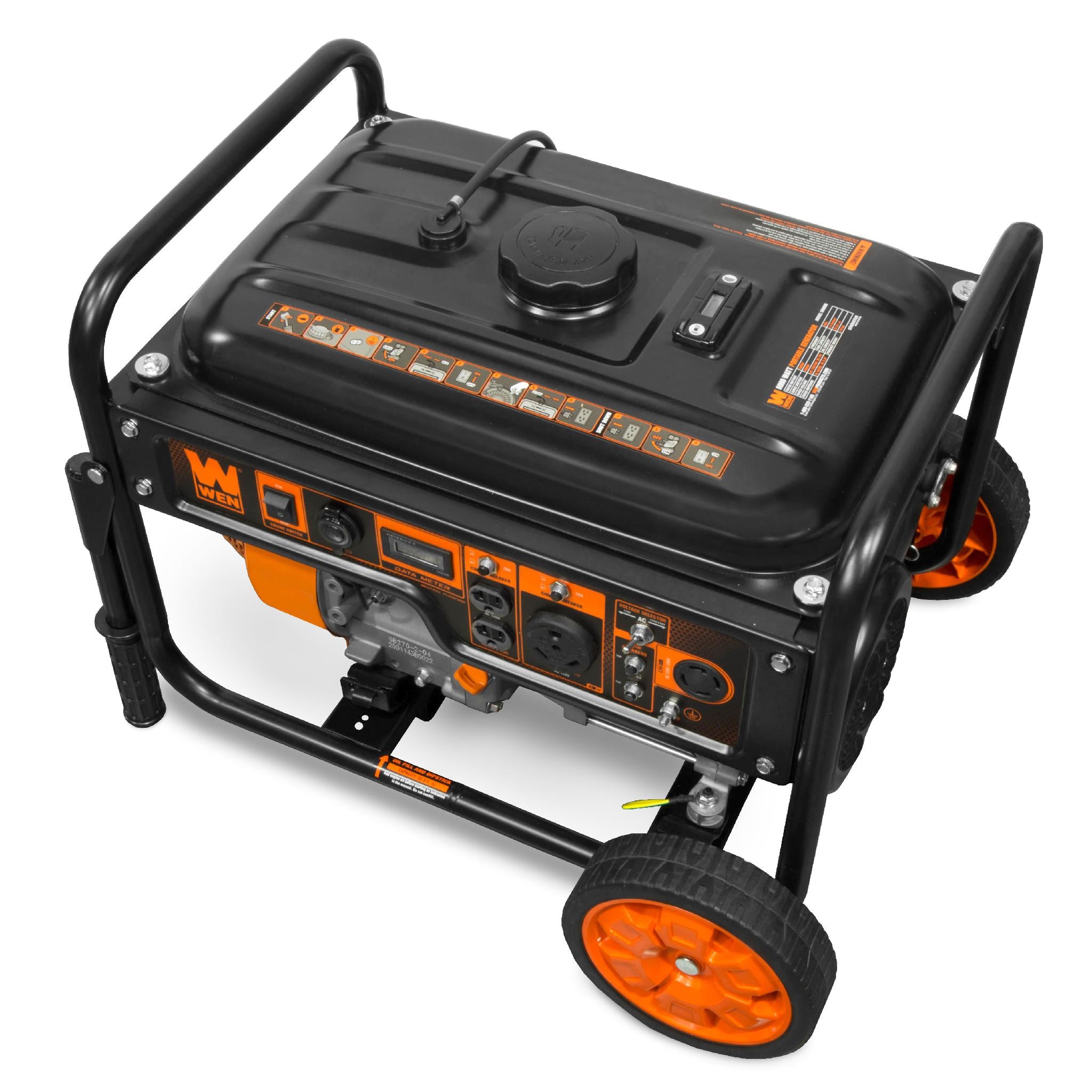 WEN GN6000 6000W Portable Generator with Wheel Kit - CARB Compliant, RV Ready for Camping & Emergency Power Backup