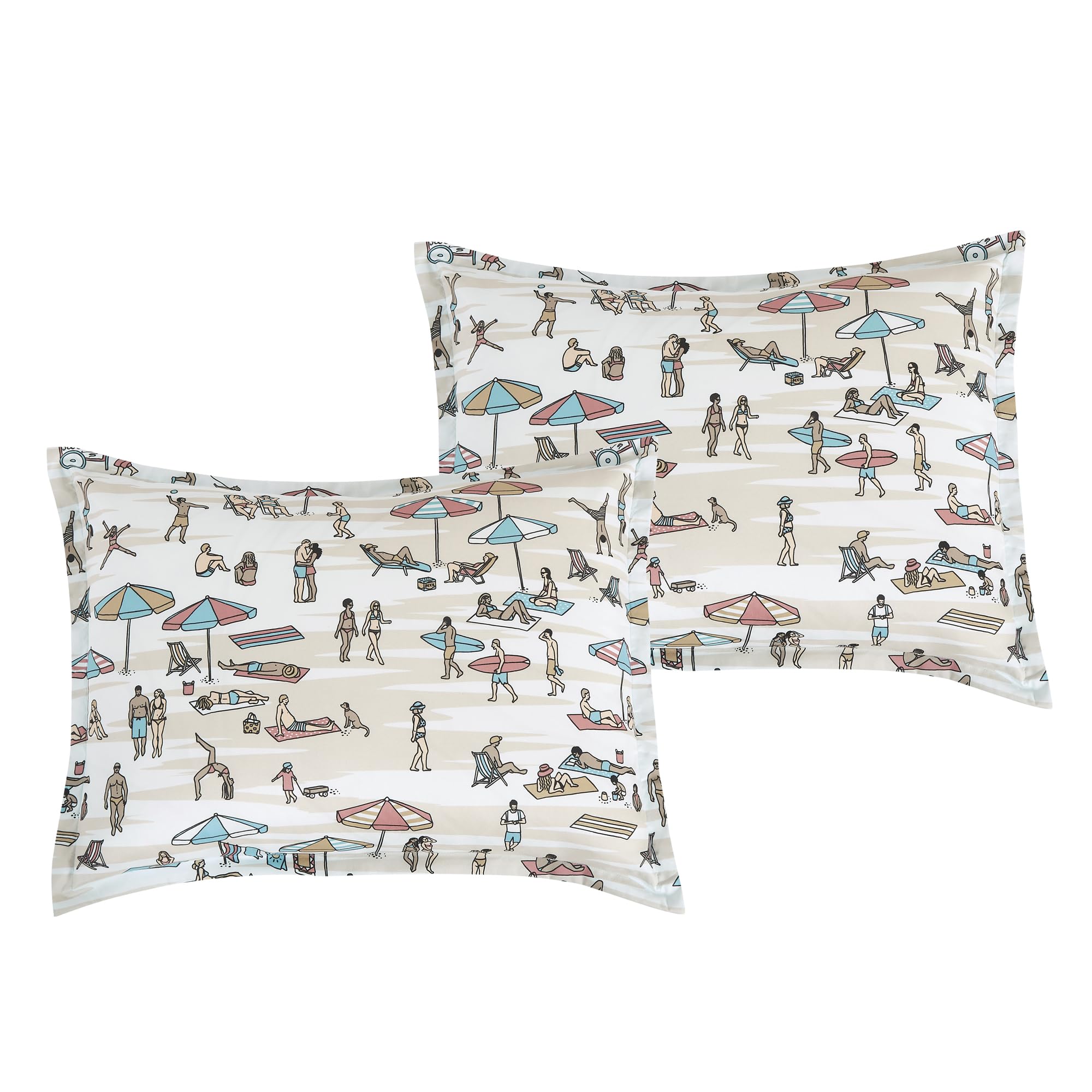 ESCA Kids Coastal Beach Surfing Comforter Set - Full/Queen Size Blue Ocean Theme Bedding with Surfboard Throw Pillow for Boys & Girls | Perfect for Beach House, Summer Camp & Surf-Themed Bedrooms