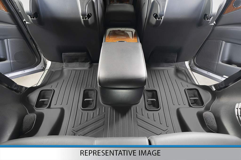 Premium SMARTLINER Custom Fit Floor Mats - 3 Row Liner Set in Black for 2016-2025 Volvo XC90 (Excluding Plug-in Hybrid Models) | All-Weather Protection & Easy Cleaning for SUVs, Family Road Trips & Daily Commutes
