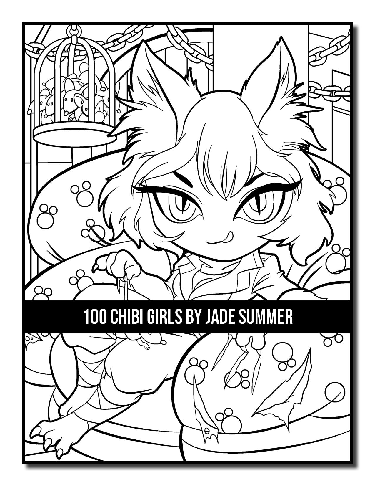 100 Chibi Girls: Cute & Fantasy Adult Coloring Book with Horror & Christmas Themes - Perfect for Stress Relief, Gifts & Creative Relaxation
