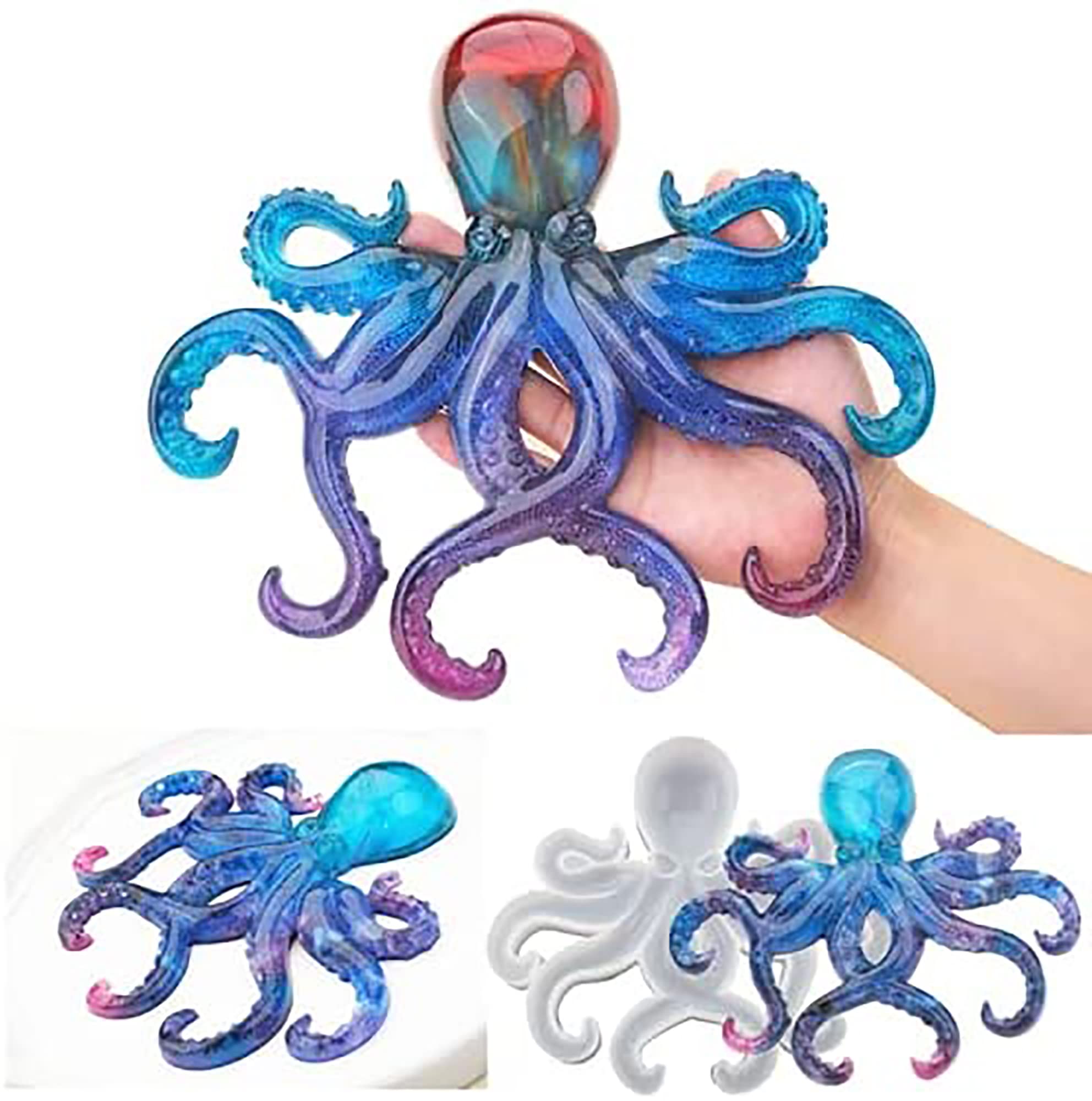 Octopus Epoxy Resin Molds for DIY Crafts - Sea Animal Silicone Molds for Soap Making, Candle Casting & Home Wall Decor - Perfect for Christmas Gifts, Halloween Decorations & Ocean Theme Parties