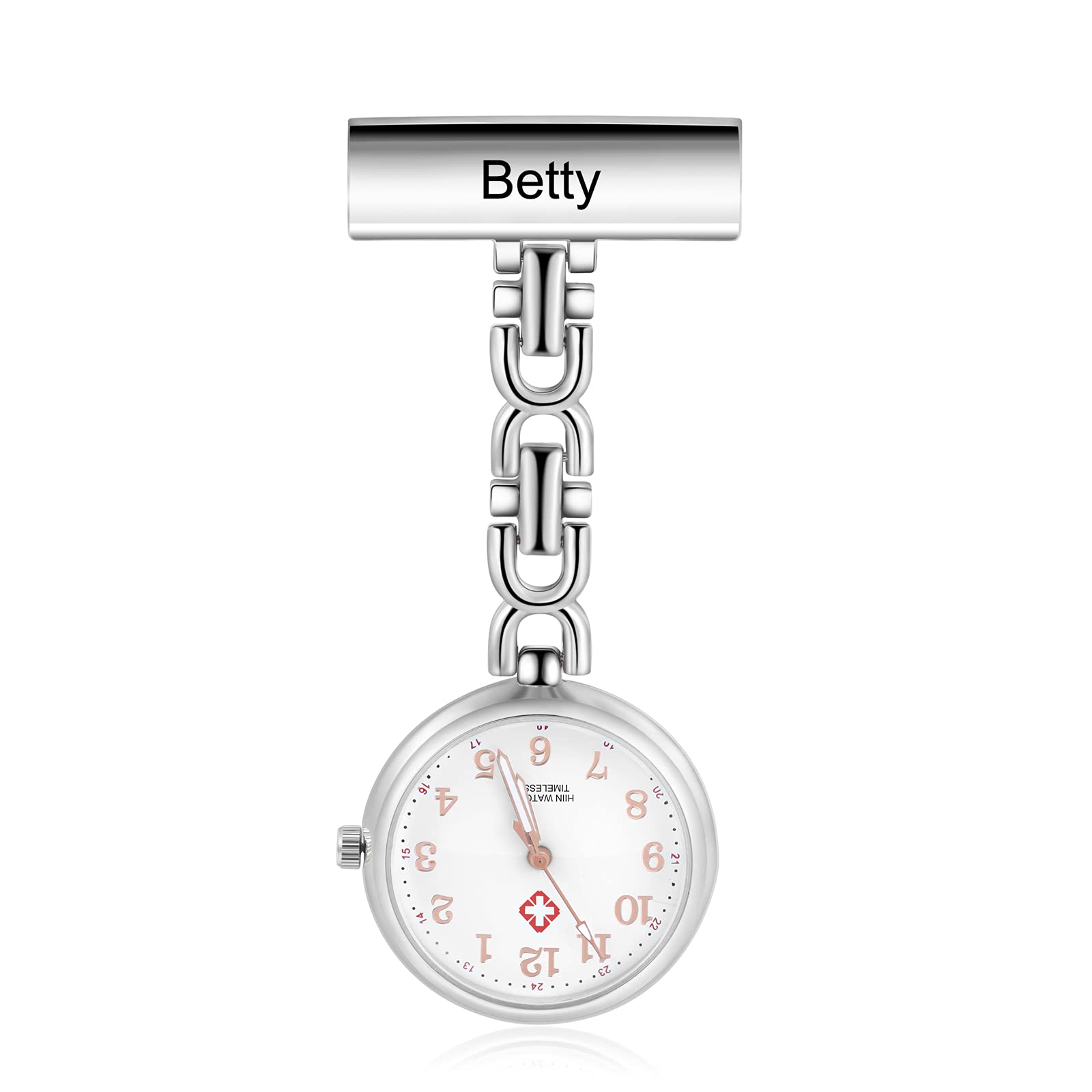 **Personalized Nurse Watch for Women - Custom Clip-On Engraved Name Medical Pocket Watch - Perfect Gift for Nurses, Doctors & Healthcare Professionals - Ideal for Clinical Shifts, Hospital Duty & Medical Work**