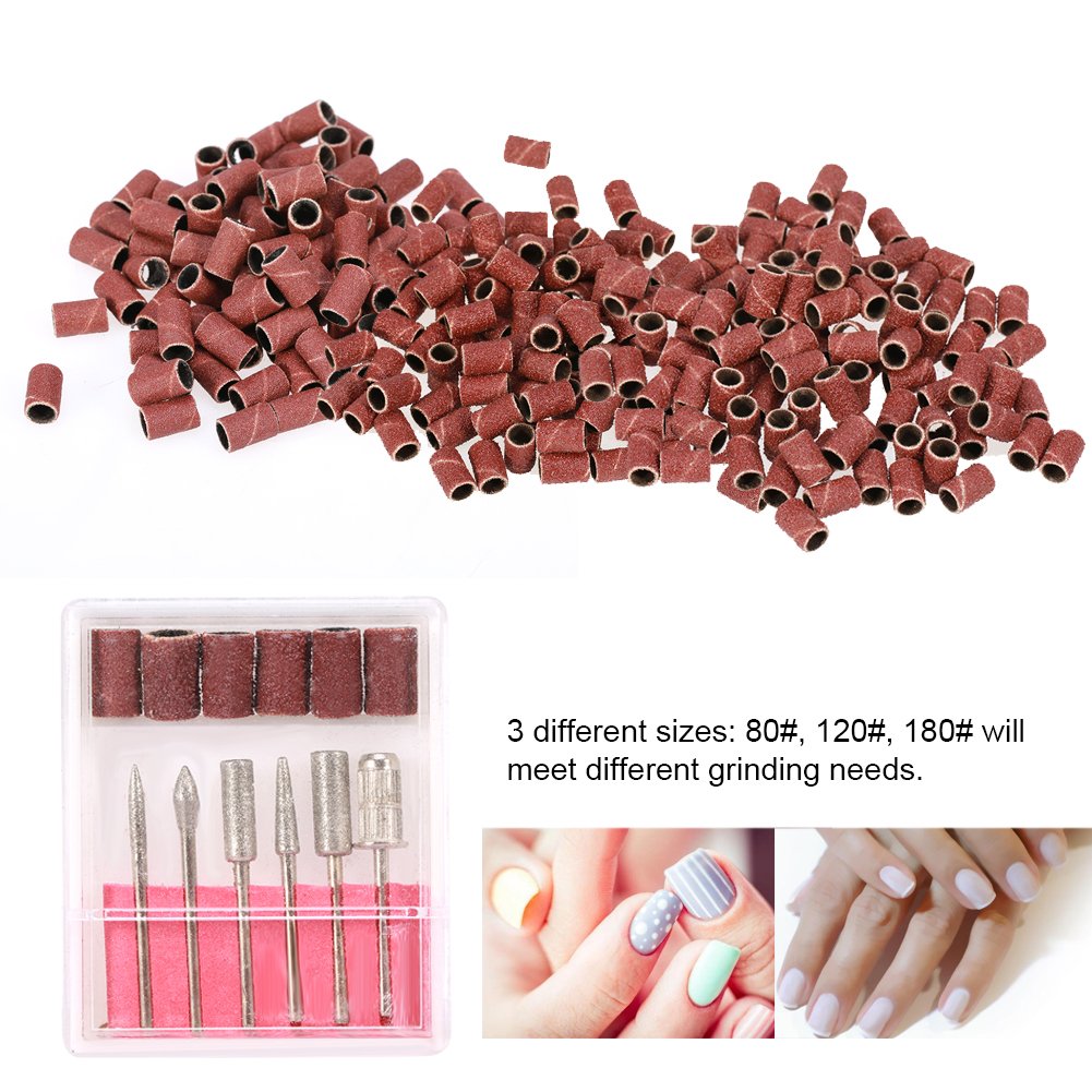 300pcs Nail Sanding Bands for Drill - Professional Nail Polishing Heads & Buffing Belts for Manicure & Pedicure - Perfect for Salon, Home Nail Care & DIY Nail Art