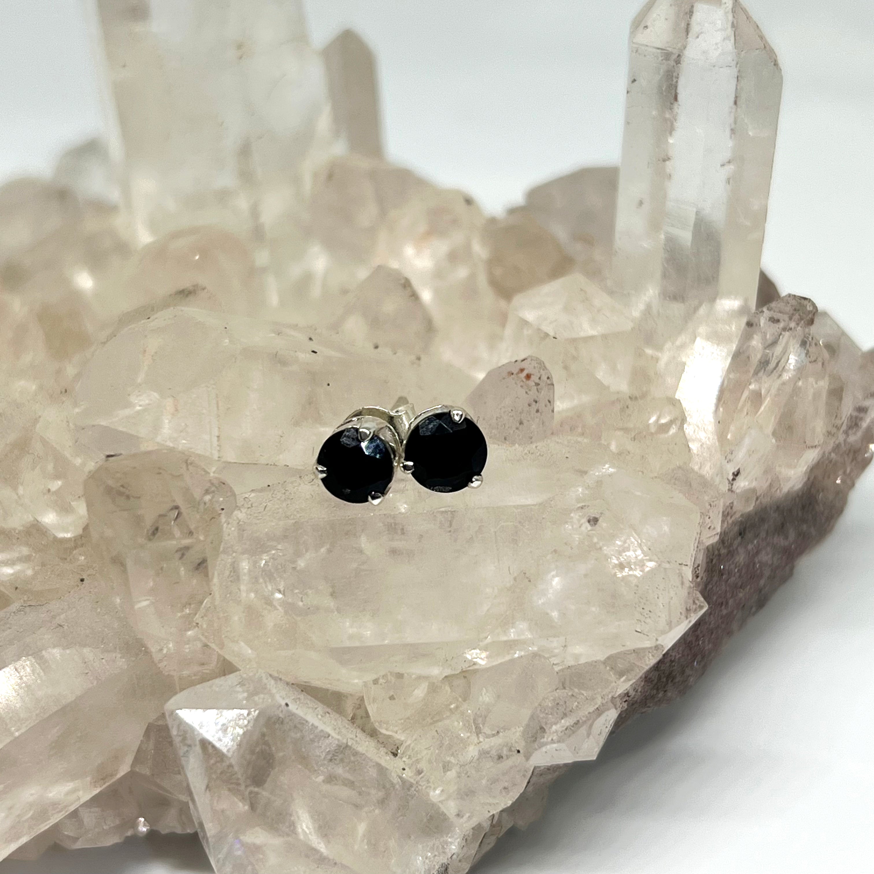 5mm Round Faceted Gemstone Stud Earrings - 3 Prong Set (PSE005) | Elegant & Durable for Daily Wear, Parties & Gifts