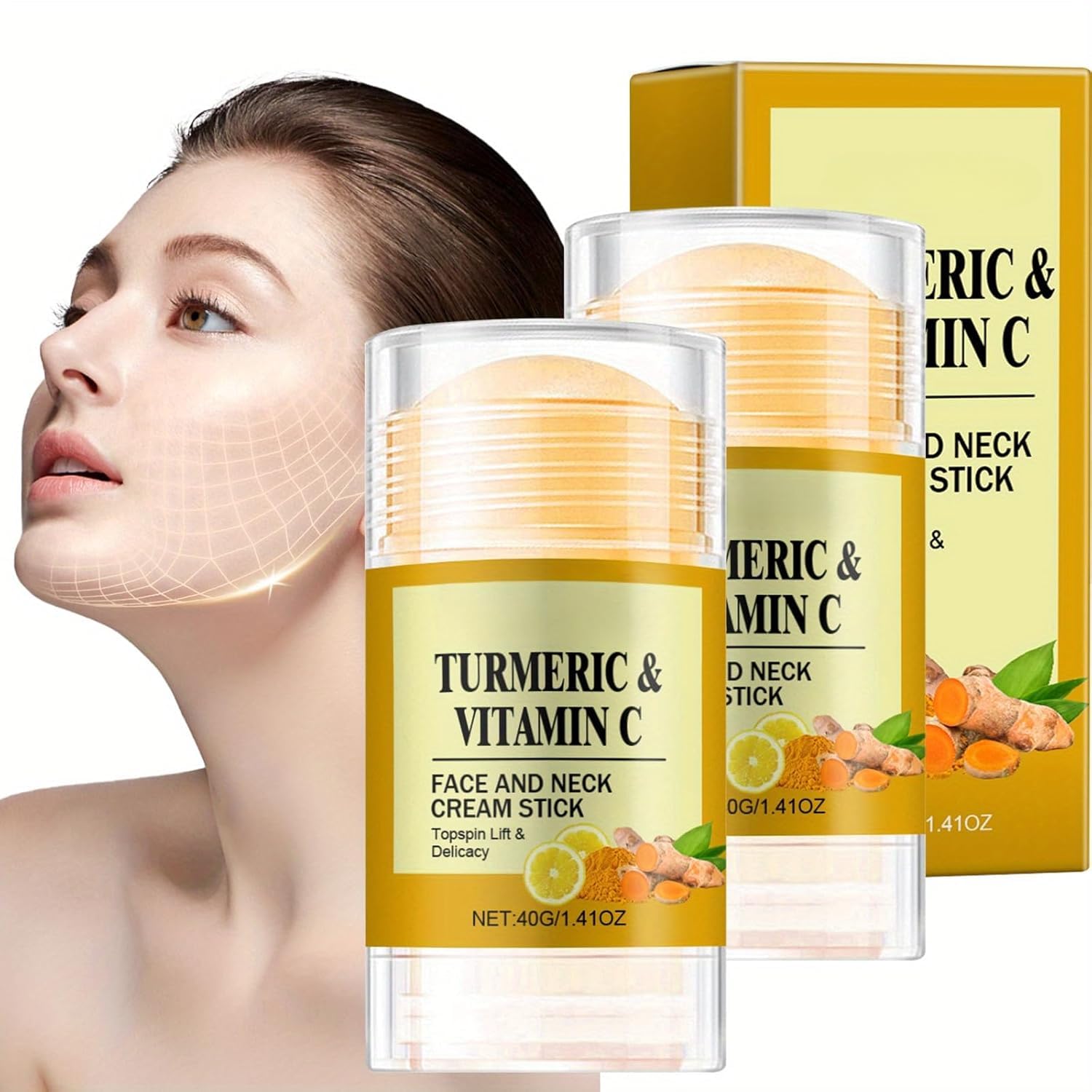 Hydrating & Nourishing Face and Neck Cream Stick - Deep Moisturizer for All Skin Types - 40g (2 Pcs) - Perfect for Daily Skincare Routine & Travel Essentials