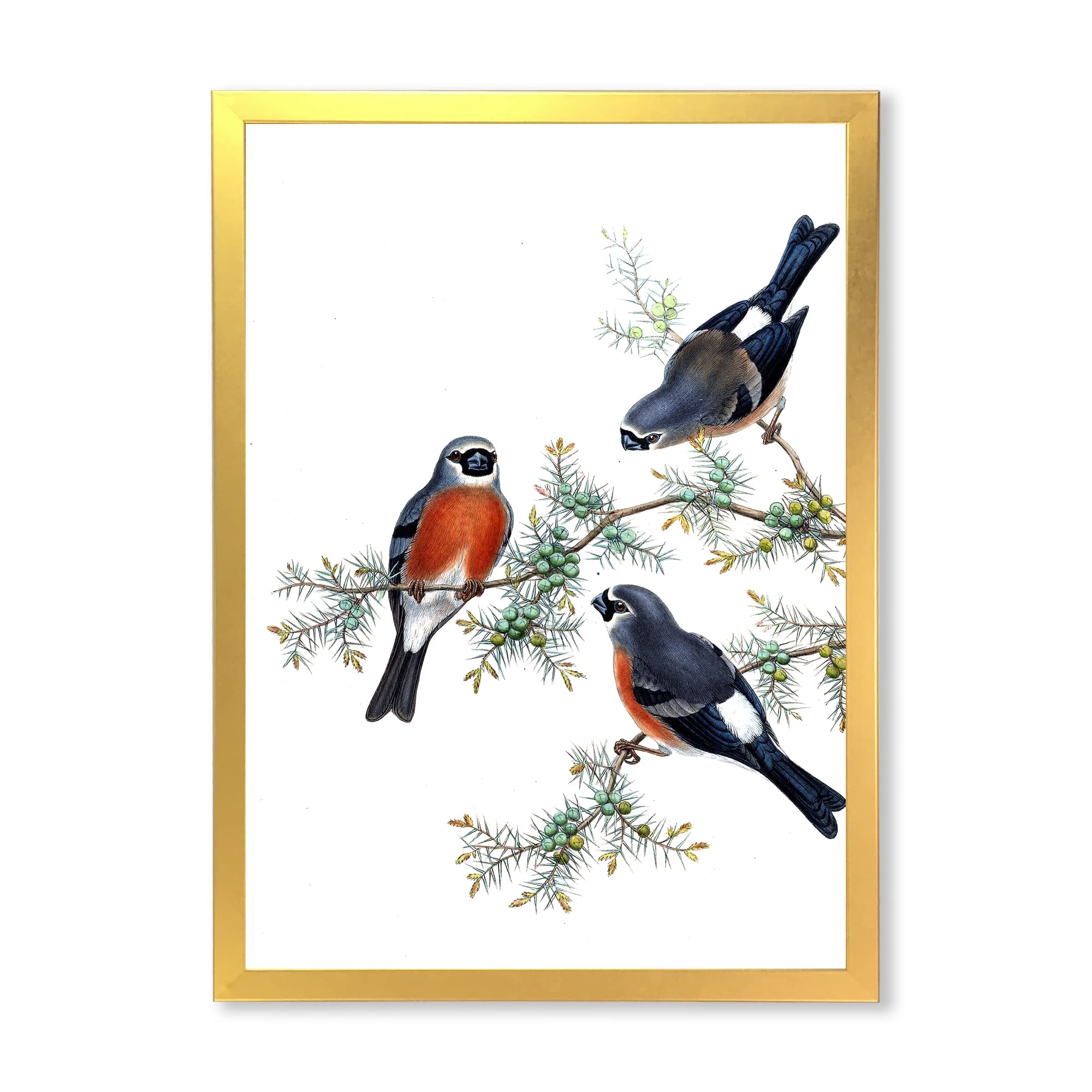 DesignQ Vintage Countryside Animals Farmhouse Framed Wall Art - Rustic Home Decor for Living Room, Bedroom & Office
