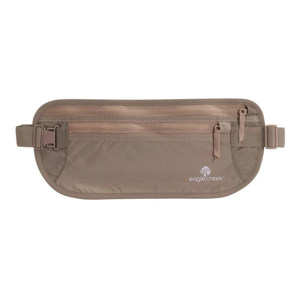 Eagle Creek Undercover Money Belt DLX - Secure Travel Wallet for Passport & Cash - Perfect for International Travel, Hiking & Adventure Trips (Khaki)