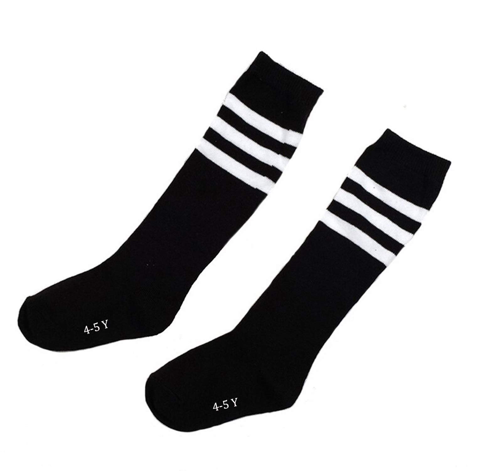 **FZBNSRKO 1 Pair Cotton Knee-High Soccer Socks for Toddlers & Kids (4-5 Years) - Boys & Girls Team Socks - Perfect for Sports, School & Play**