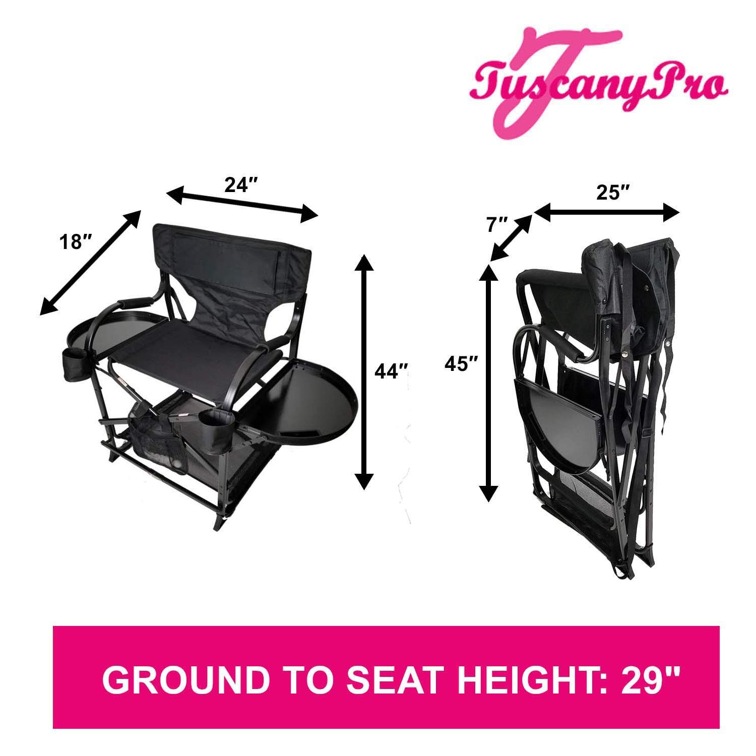 Portable Makeup Chair with Storage & Light - Salon & Film Set Essential
