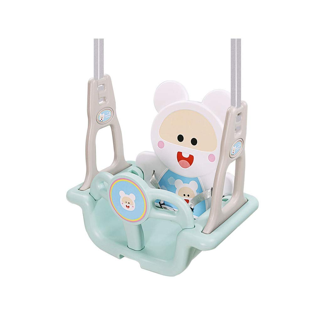 NYKK Kids Swing Seat - Outdoor Hanging Chair with Detachable Baby Basket for Indoor/Outdoor Play (Red & Blue) - Perfect for Backyard, Playground, Nursery & Daycare Use