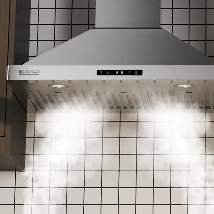 Empava 30 Inch Stainless Steel Wall Mount Range Hood - 30RH03 - Powerful Kitchen Ventilation for Cooking, Grilling & Baking