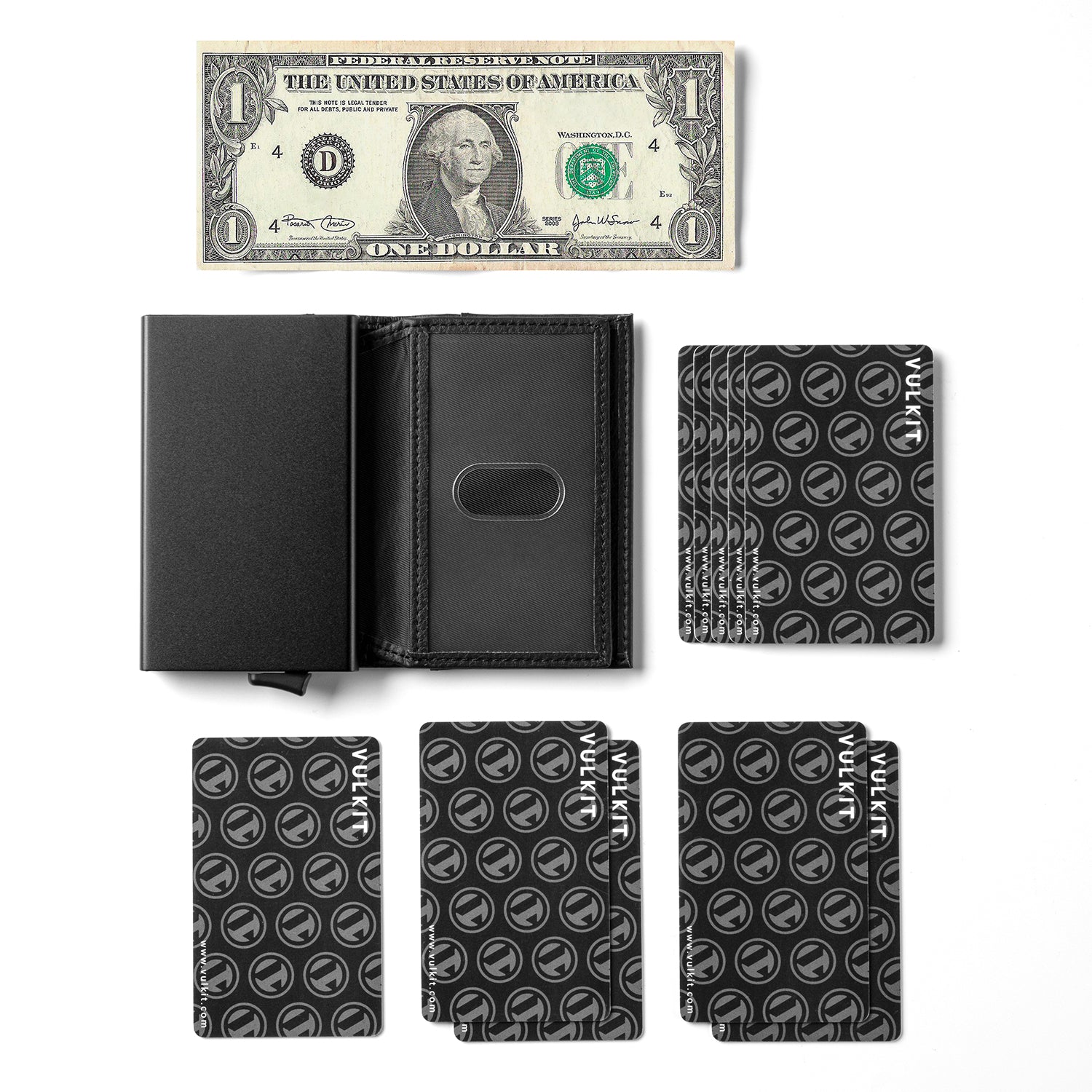 VC205 Men's RFID Blocking Leather Card Holder Wallet with Double ID Windows - Holds 12 Cards, Slim & Secure for Travel, Business & Everyday Use
