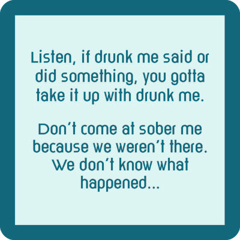 Funny Coaster Set - Are You Drunk? Bar & Party Drink Coasters for Home, Office & Gifts - Prevent Water Rings & Spills