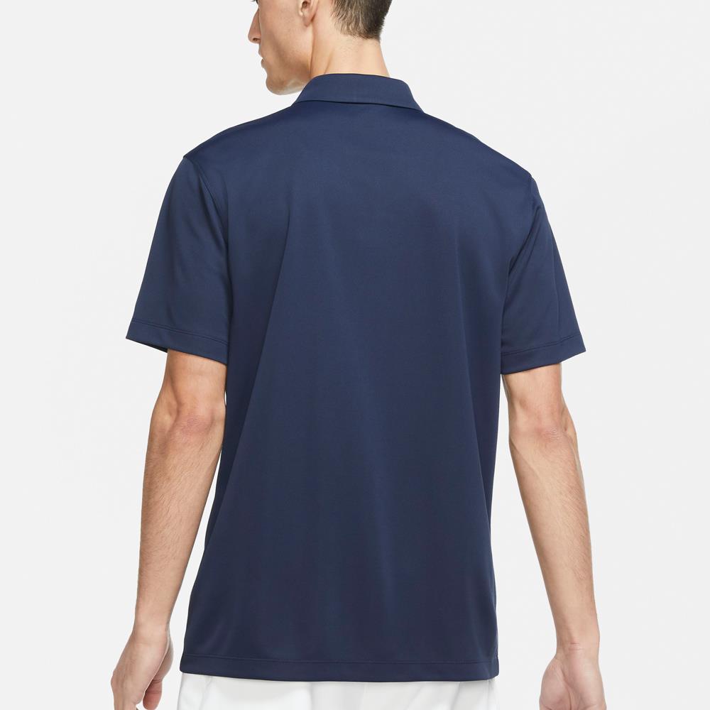 Nike Men's Dri-FIT Solid Performance Polo Shirt - Obsidian/White - Moisture-Wicking & Breathable for Golf, Work & Casual Wear