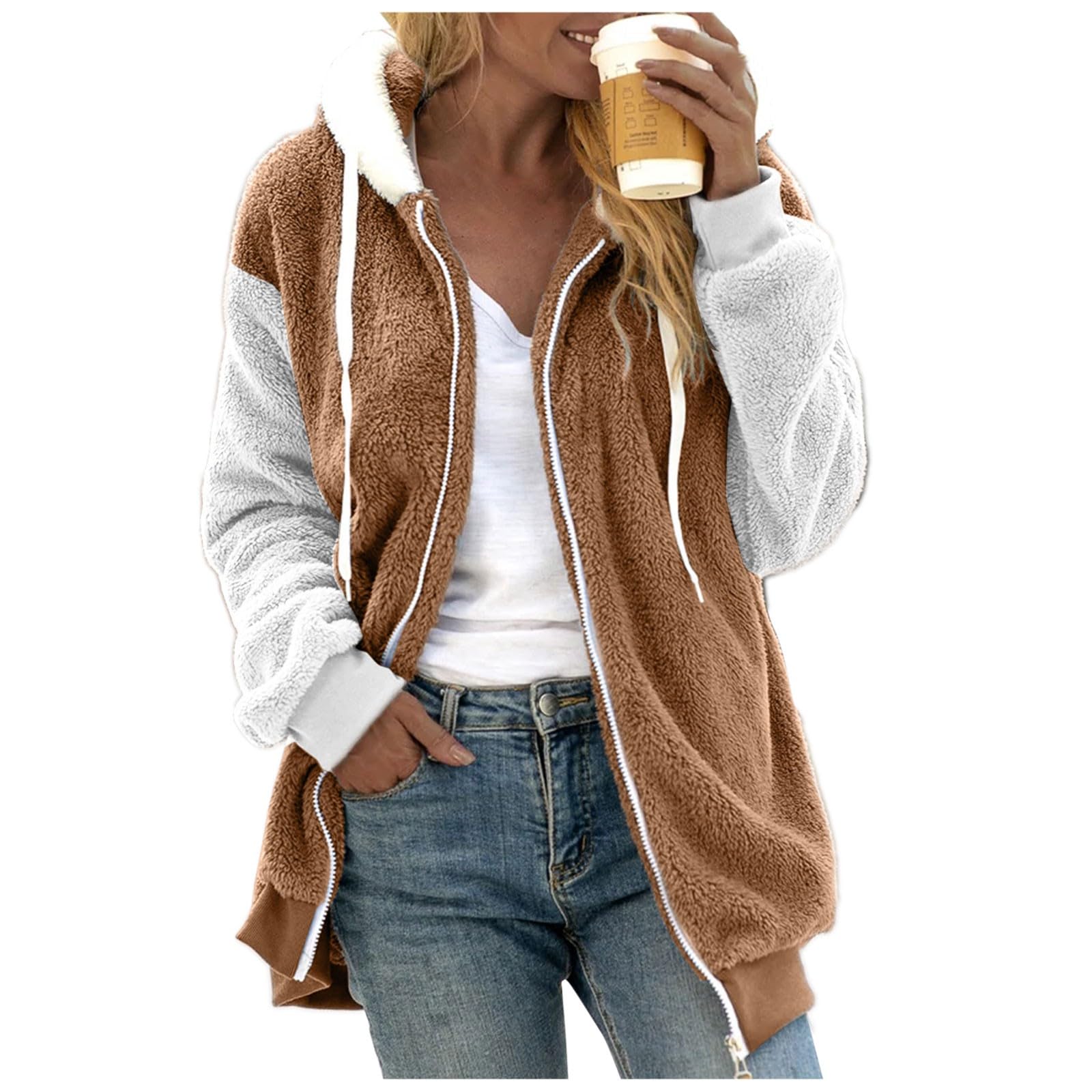 Y2K Hoodies for Women 2023 | Halloween Oversized Zip Up Hoodie | Fall Fashion Solid Color Sweatshirt Pullover | Warm Wool Plush Fleece Jacket Cozy Outerwear - Perfect for Casual Wear, Street Style & Winter Layering