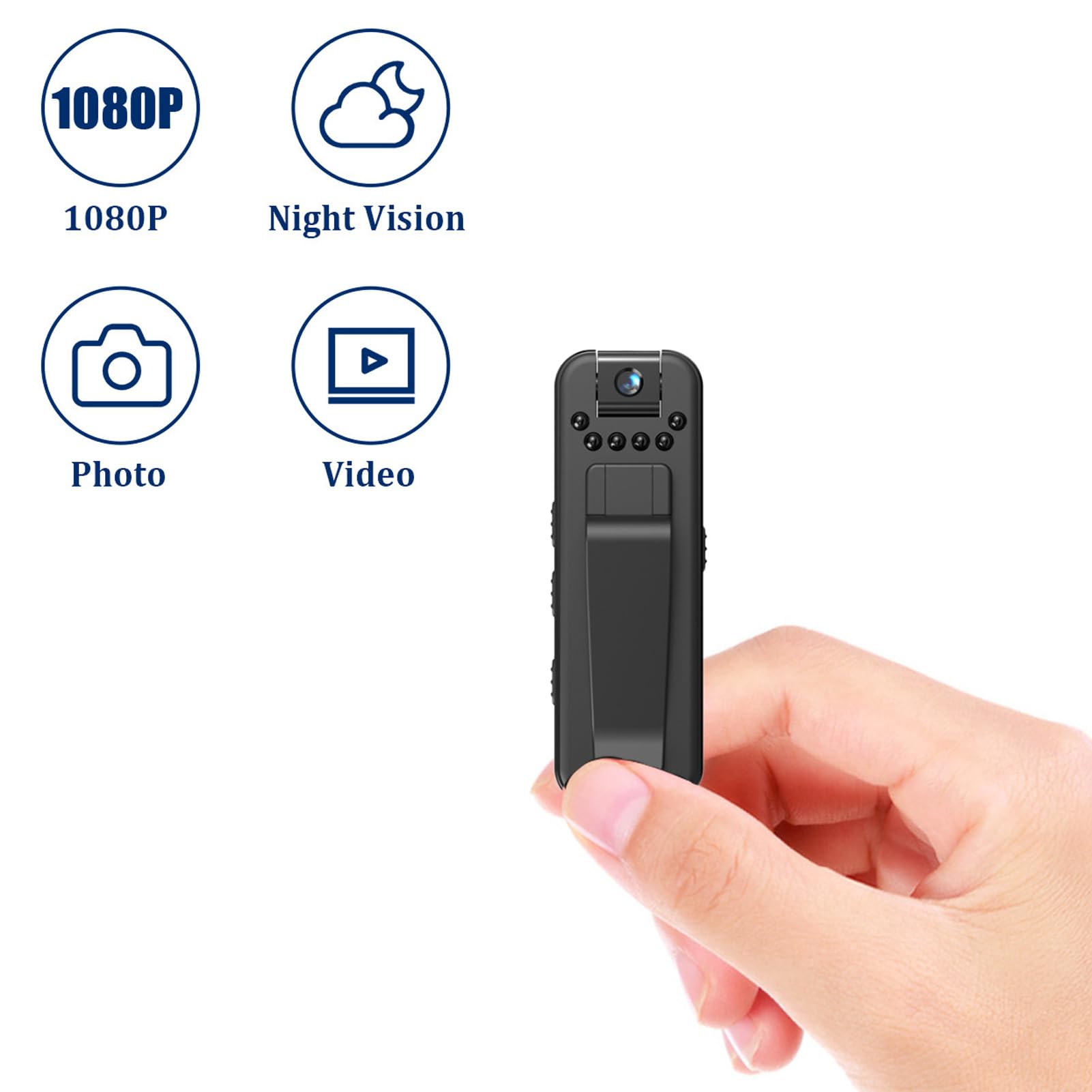 Focket Mini Body Camera - 1080P HD Wearable Video Recorder with Night Vision, Hotspot Direct Connect, 90° Wide Angle & 256GB SD Card Support - Ideal for Security, Law Enforcement, Outdoor Adventures and Evidence Recording