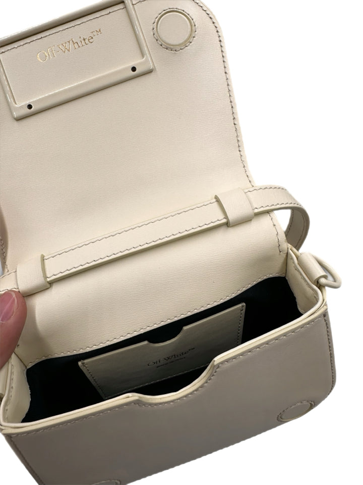 Off White Skeleton Binder Shoulder Bag for Women - Stylish Crossbody Purse with Adjustable Strap, Perfect for Work, Travel & Everyday Use