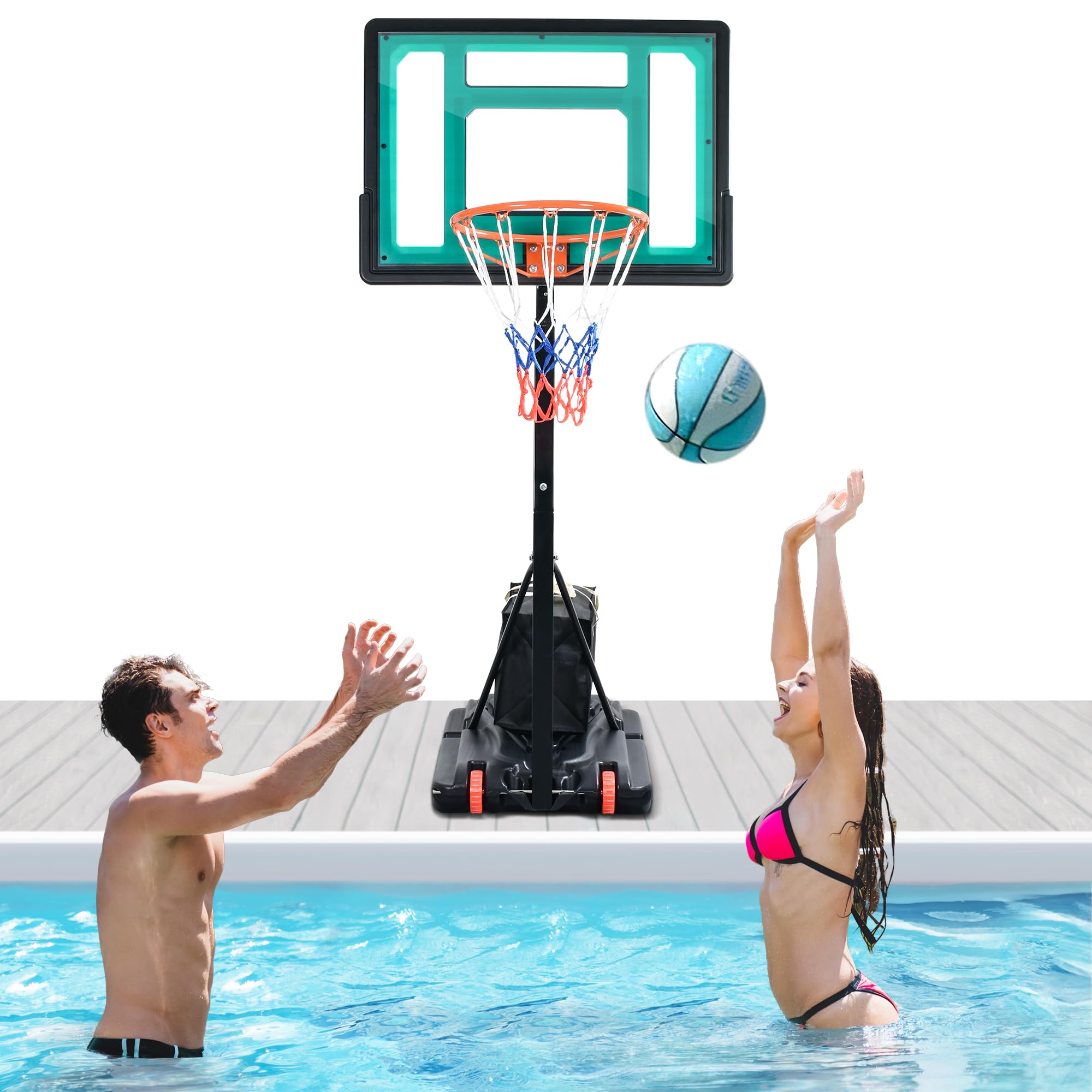YITAHOME Portable Adjustable Basketball Hoop - Indoor & Outdoor Pool Basketball Goals for Kids & Adults, Perfect for Backyard, Driveway, and Beach Fun