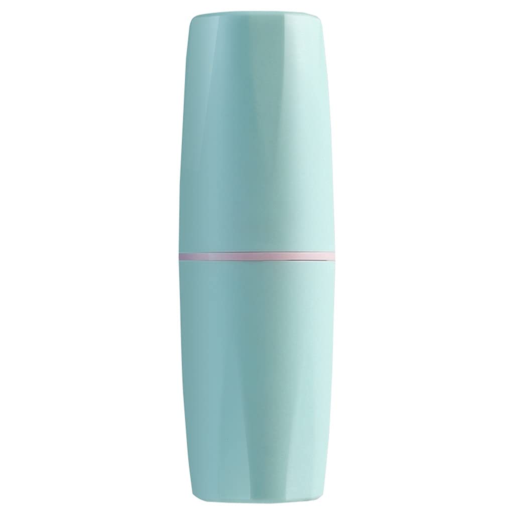 Portable Travel Toothbrush Holder with Lid - Light Green Toothbrush Storage Cup for Home & Travel (5.5x6.2x20cm) | Compact Bathroom Organizer for Sink Countertop, RV, Camping & Dorm Essentials