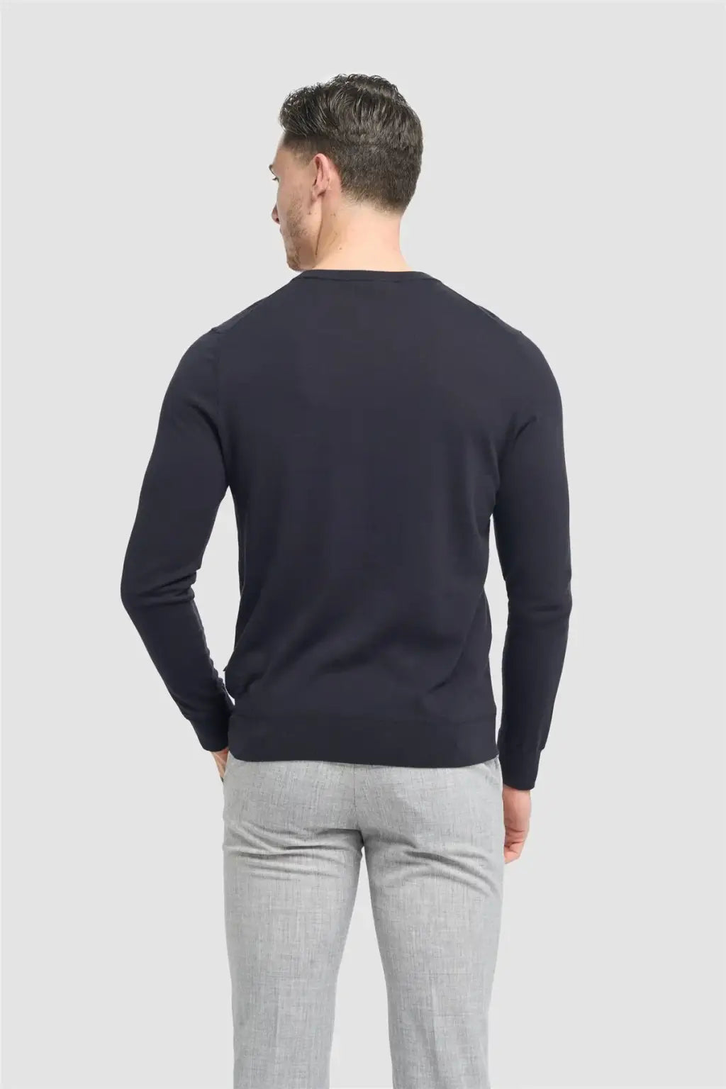 Cavani Men's Savio Lightweight Crew Neck Sweater | Soft Cotton Knit Pullover for Casual Wear & Layering | Perfect for Office, Travel & Everyday Comfort