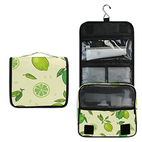 Waterproof Hanging Travel Toiletry Bag for Women - Pear Print Cosmetic Makeup Organizer Pouch | Perfect for Vacation, Gym & Daily Use
