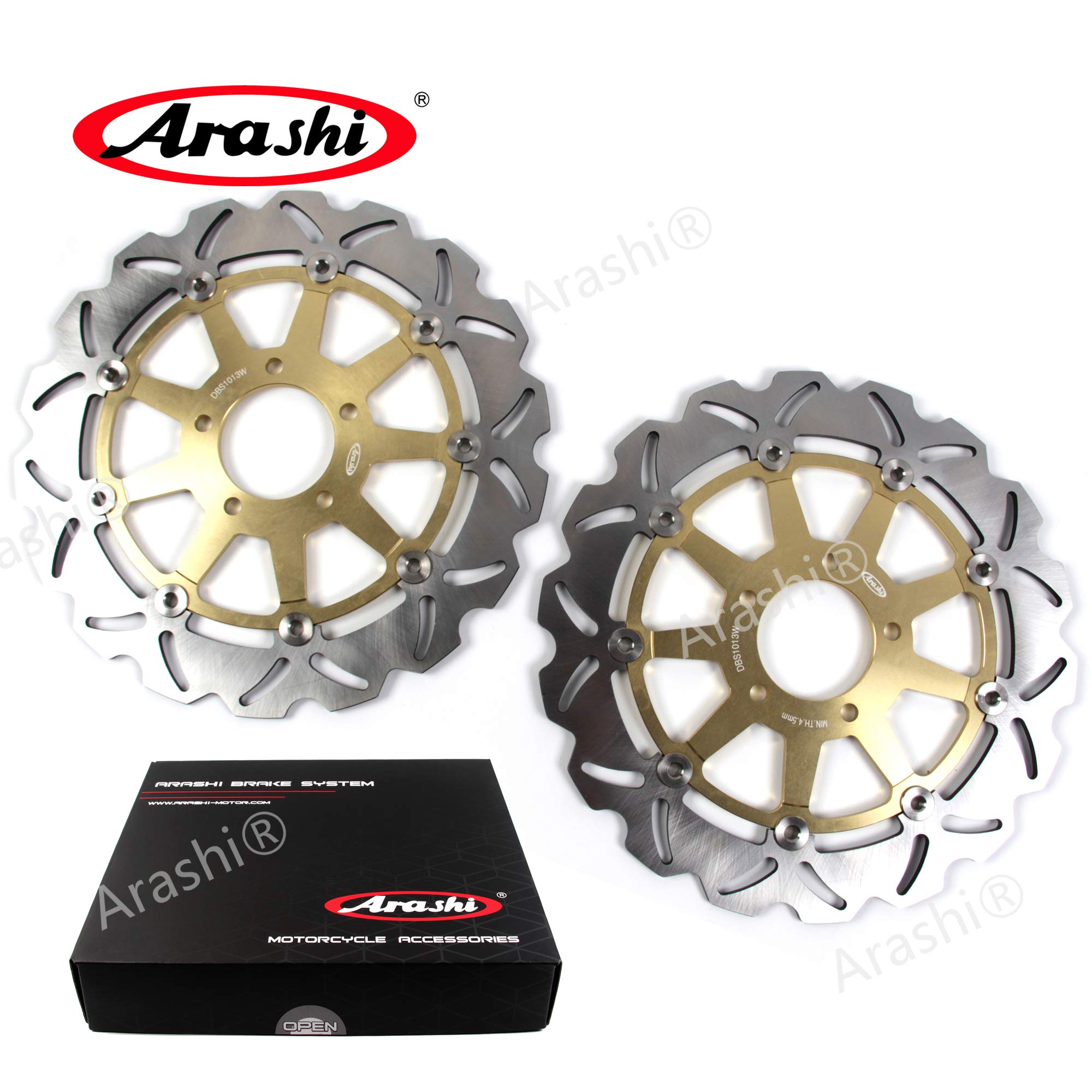 Suzuki GSXR 1000 2001-2002 K1 K2 Front & Rear Brake Disc Rotors - Gold Motorcycle Replacement Parts for GSX-R1000 | High-Performance Braking for Street & Track Racing