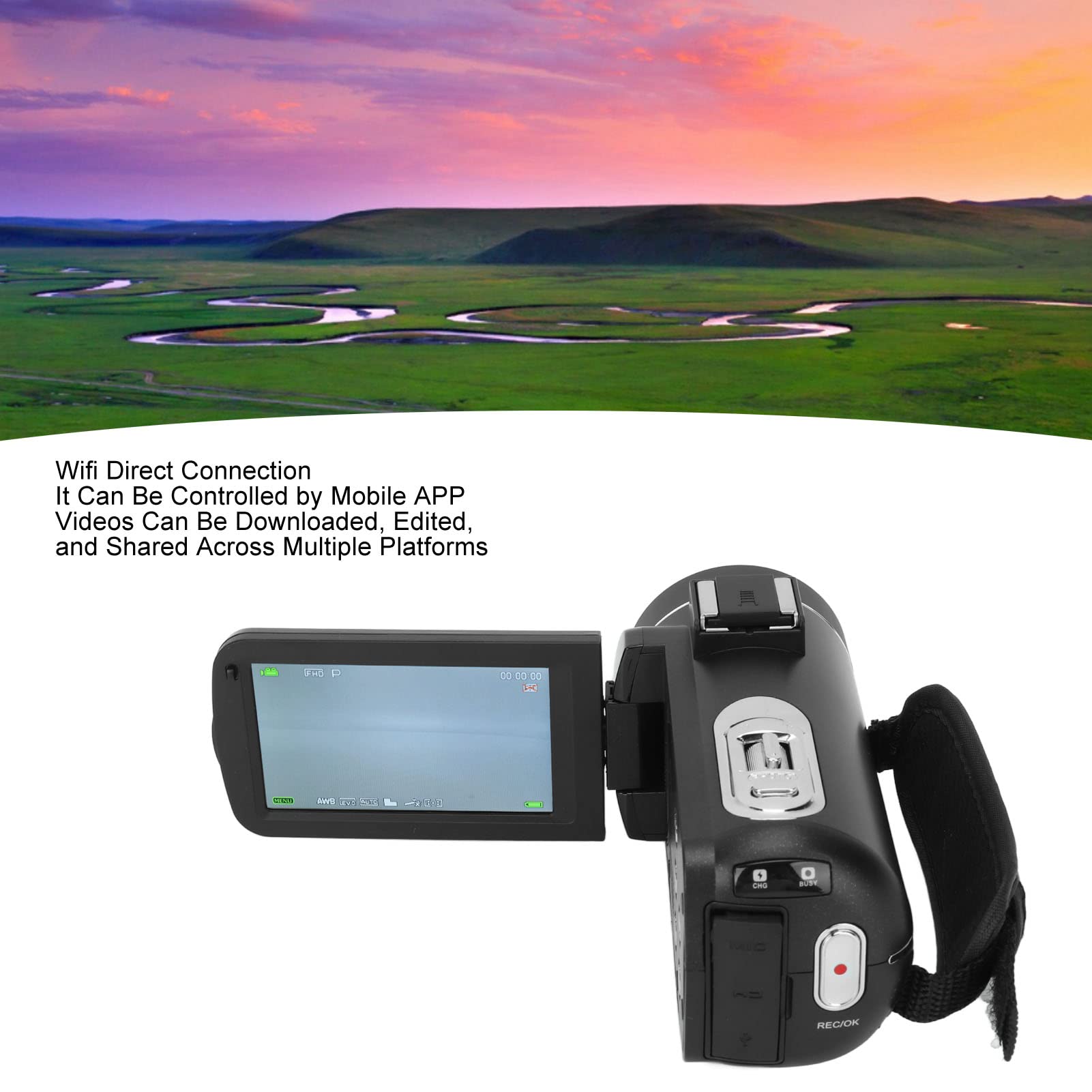 Lazmin112 4K Video Camera Camcorder with 18X Digital Zoom - 1080P HD Digital Recorder, External Microphone & 3