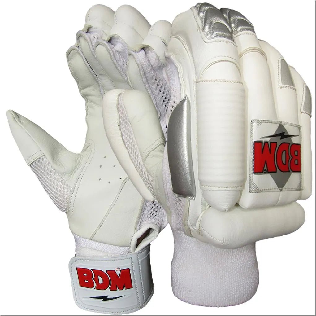 BDM All White Batting Gloves for Adults - Premium Baseball & Softball Training Gloves for Hitting Practice & Games