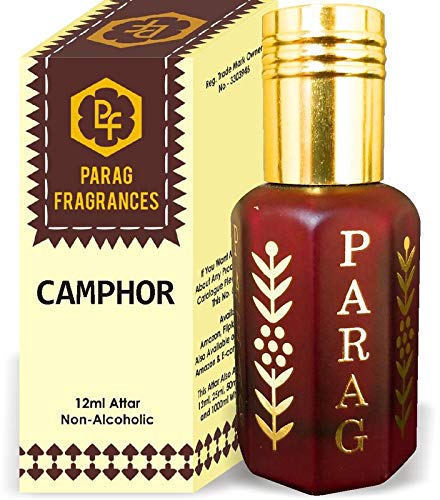 Premium Parag Fragrances Camphor Attar 1 Tola / 12ml - Natural Distilled Perfume Oil, Alcohol-Free & Long-Lasting (Crystal Series Limited Edition) - Perfect for Aromatherapy, Meditation & Spiritual Practices