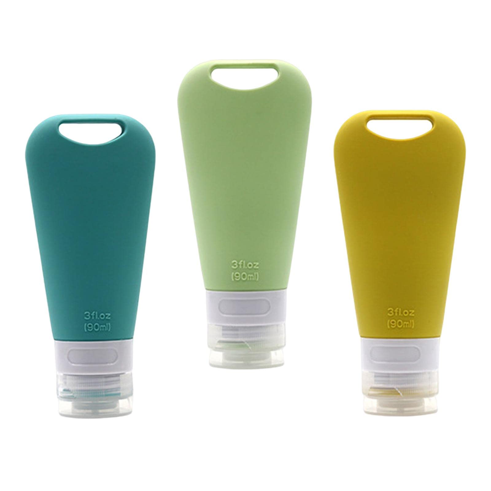 Leak Proof Silicone Travel Bottles Set - 90ml Refillable Tubes for Toiletries & Liquids (3Pcs) | Perfect for Air Travel, Gym, Camping & Vacation Essentials