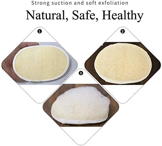 Organic Natural Loofah Sponge for Bath & Shower - Exfoliating Body Scrubber for Men & Women | Back Scrubber, Body Wash Sponge | Eco-Friendly Skin Care (Set of 3, Green) | Perfect for Daily Exfoliation & Deep Cleansing