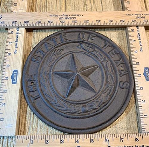 Texas State Seal Cast Iron Wall Plaque - 8.5