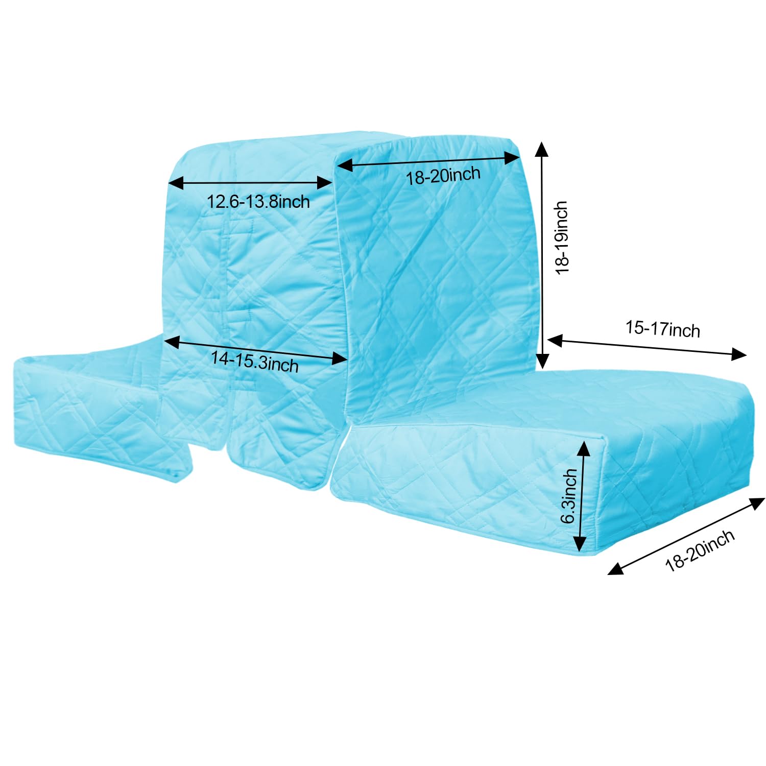 Premium Back to Back Boat Seat Covers - Waterproof Replacement Lounge Covers for Damaged Seats | Soft Microfiber Fabric (2-Pack, Gray Blue) | Perfect for Fishing Boats, Yachts & Marine Use