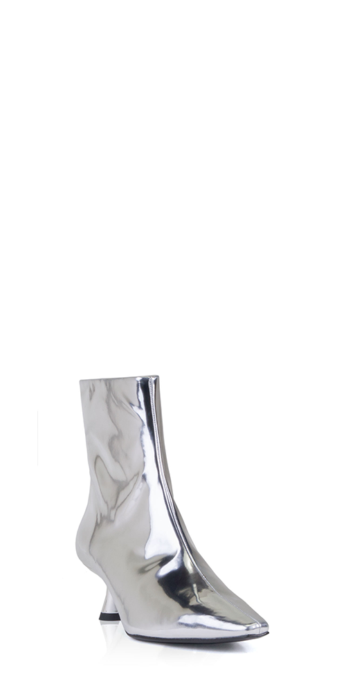 Stylish Chrome Kuki Ankle Boots for Women - Fashionable Pointed Toe Chunky Heel Booties | Perfect for Office, Party & Fall/Winter Outfits