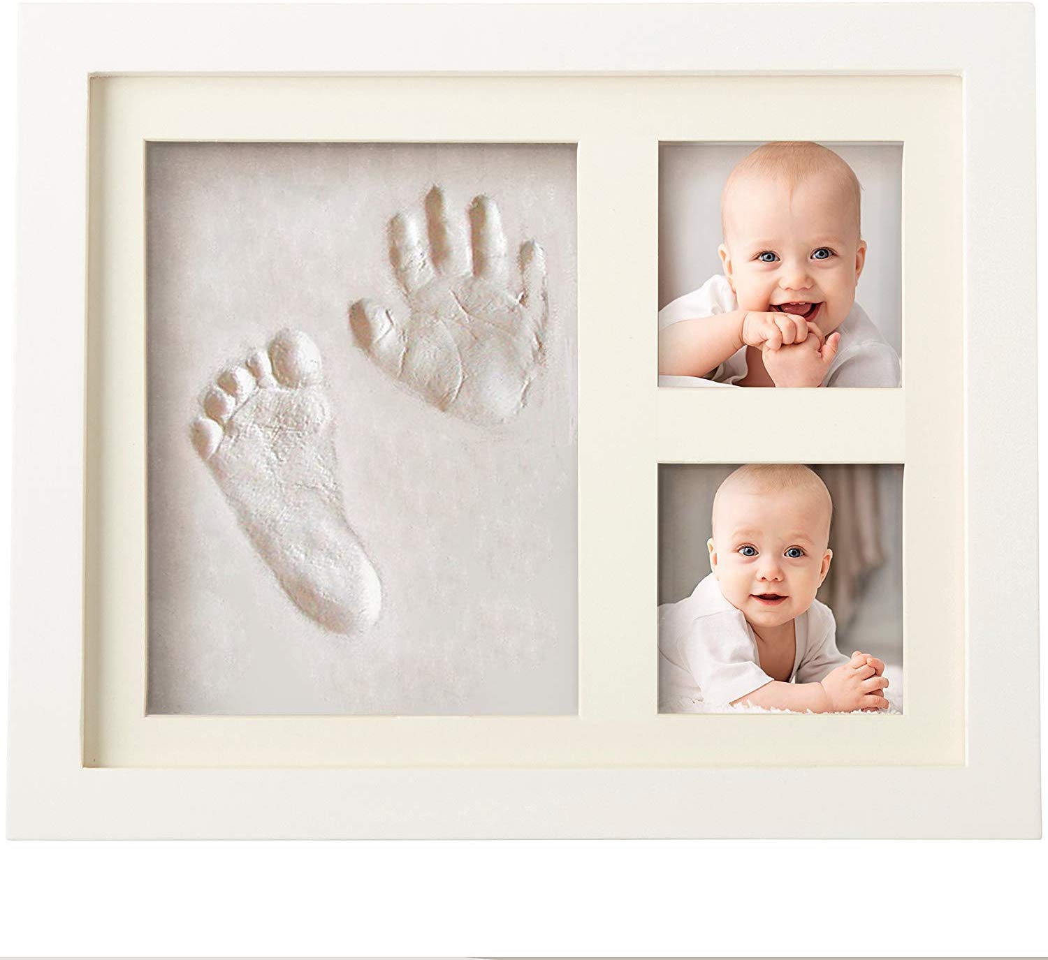 Bubzi Co Baby Handprint and Footprint Frame Set - Personalized Keepsake Gift for Baby Boys & Girls - Unique Baby Shower Present & Nursery Wall Decor - Perfect for Newborn Memories, Christening Gifts, and Nursery Room Decoration