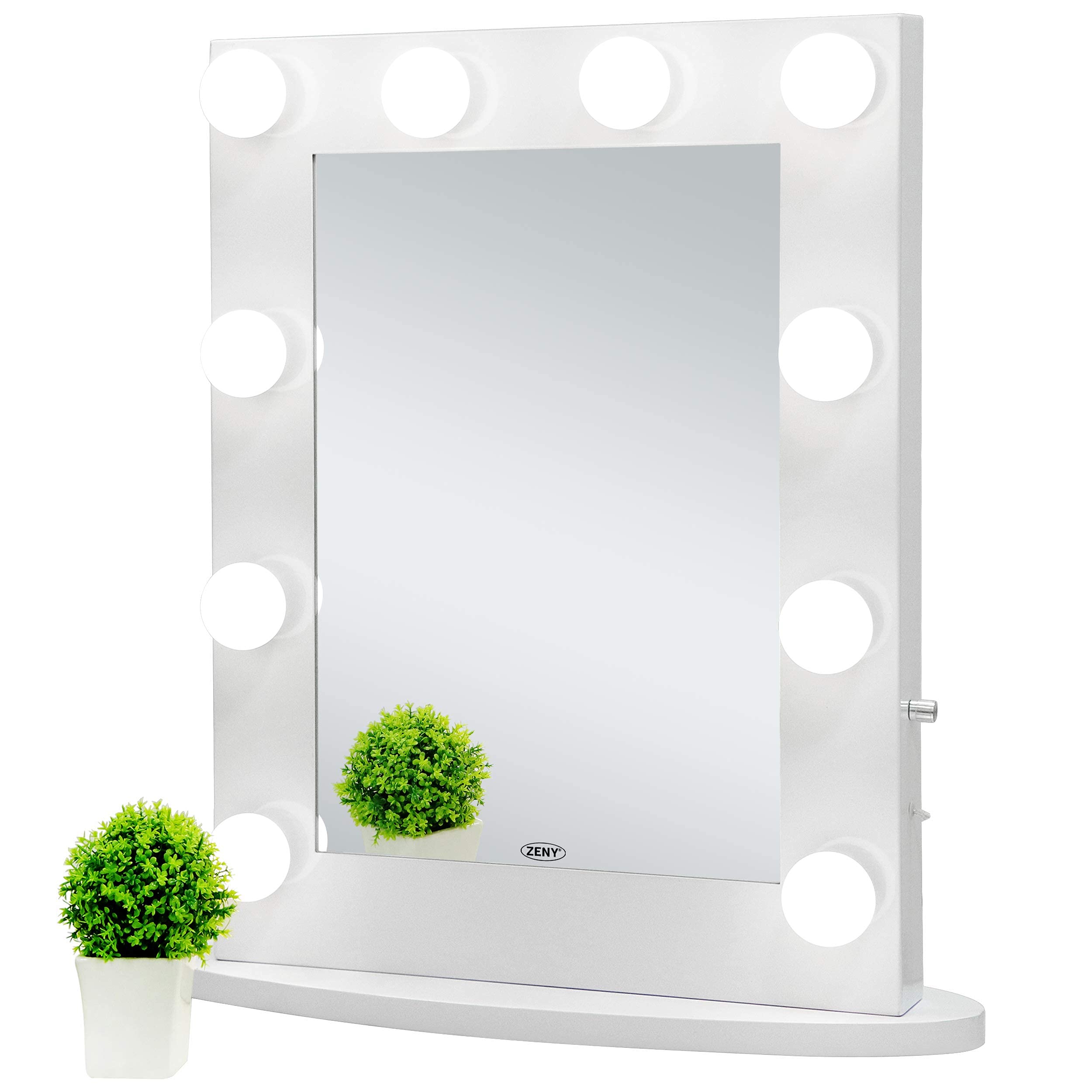 ZENY Hollywood Makeup Mirror with 10 Replaceable Bulbs & 4-Color LED Lights - 25.6