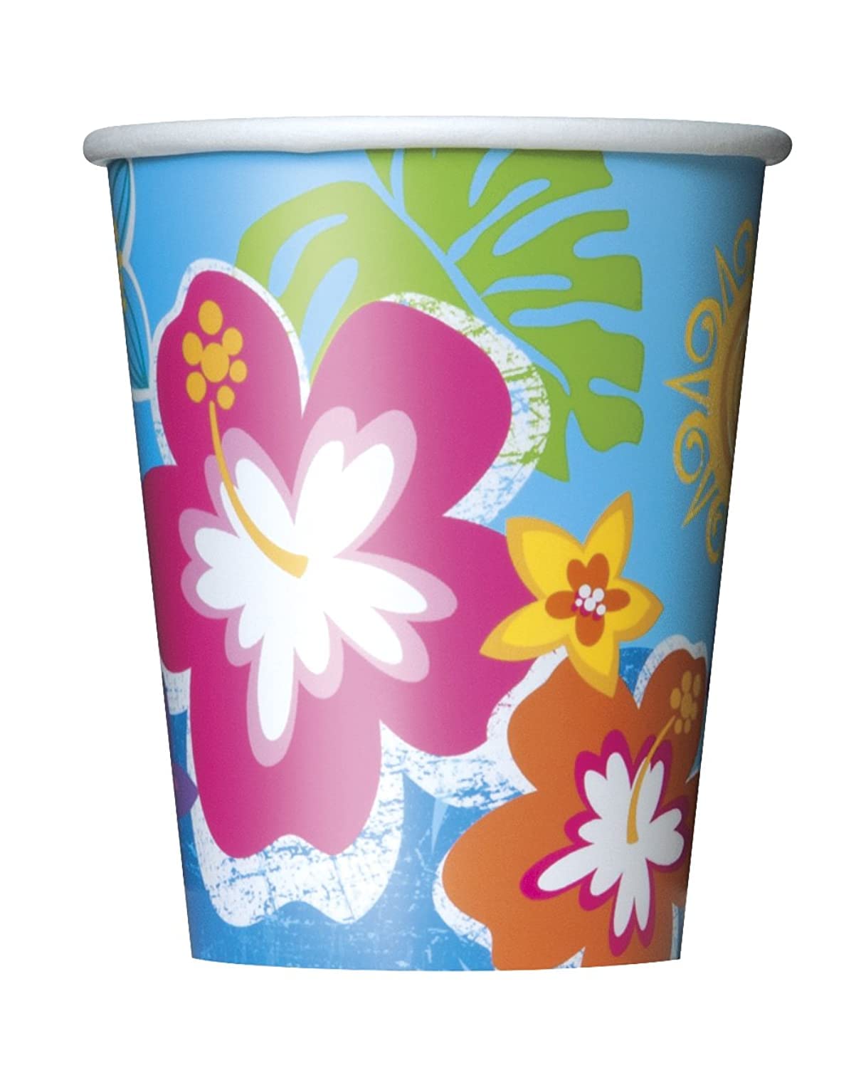 9oz Hula Girl Luau Party Cups - Set of 8 Colorful Plastic Cups for Hawaiian Themed Parties, Beach Events, and Tropical Celebrations