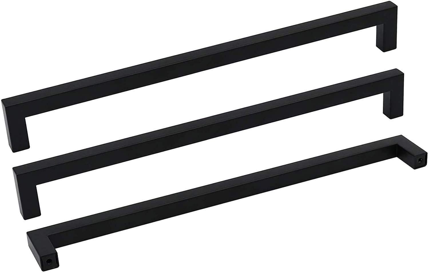35 Pack Matte Black Cabinet Pulls - 18 Inch Center to Center Modern Kitchen & Closet Door Handles - LSJ12BK458 - Durable Black Drawer Hardware for Cabinets, Dressers & Furniture Organization