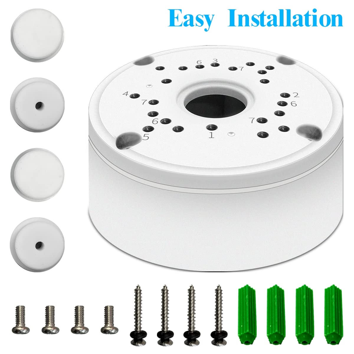 Universal Aluminum Waterproof Junction Box Mount Bracket - Compatible with Bullet Security Cameras & Solar Panels - Wall/Ceiling Installation - Hide Cables - Durable Metal Housing (8 Pack) - Ideal for Outdoor Security Systems & Solar Power Setups