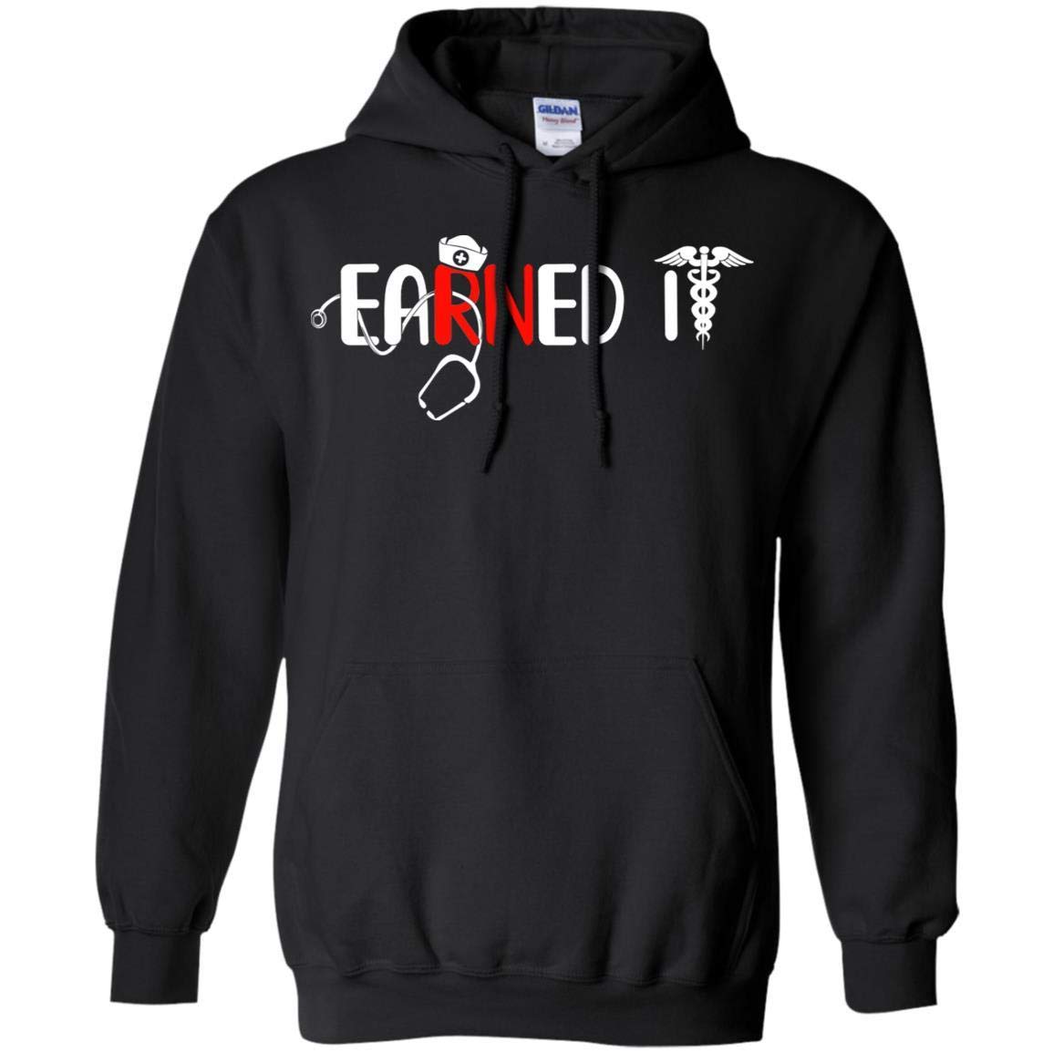Funny RN Nurse Graduation Gift Tee & Hoodie - 'Earned It' Nursing School Apparel for Women, Men - Perfect for Graduation Parties, Work, or Casual Wear