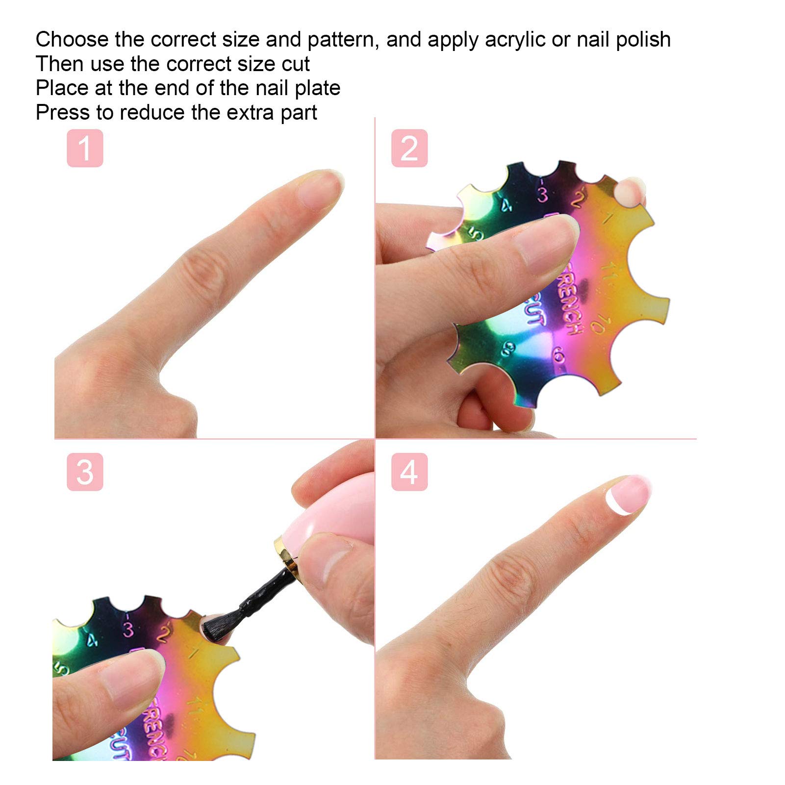 Professional Nail Art Edge Guide - French Tip Template for DIY Manicures & Pedicures | Durable & Precise for Home Nail Salon Use | Perfect for Gel, Acrylic & Regular Polish Application