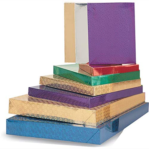 FLOMO 1924328 Holographic Gift Boxes Set of 4 (48-Pack) - Premium Shiny Party Favor Boxes for Birthday, Wedding, Baby Shower & Holiday Gifts - Perfect for Jewelry, Candies & Small Present Packaging