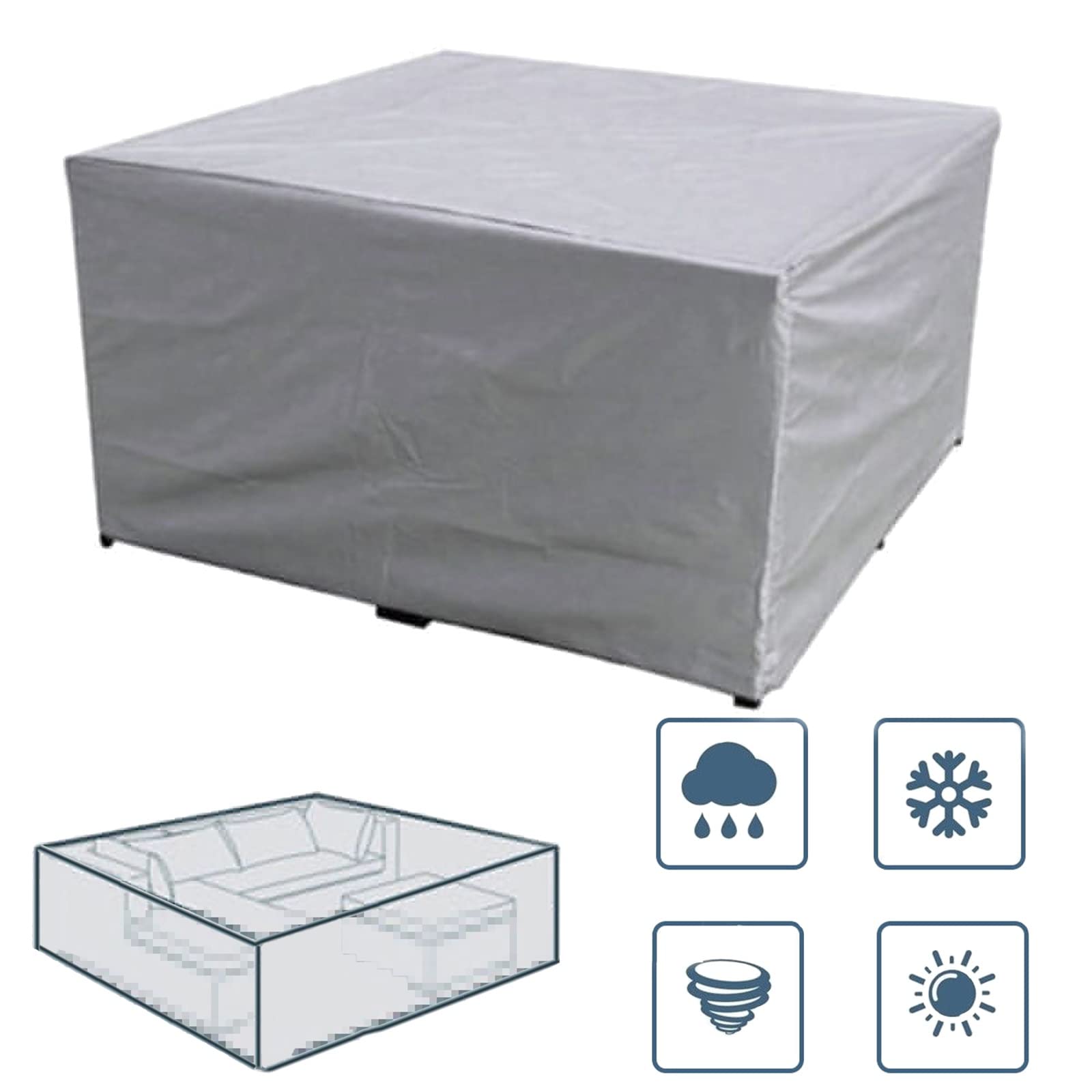 Waterproof Outdoor Furniture Covers - Heavy Duty Dust-Proof & UV Protection Patio Sofa Covers, Durable Rectangle Sectional Covers for Garden Chairs & Tables (Perfect for Backyard, Deck & Poolside Protection)