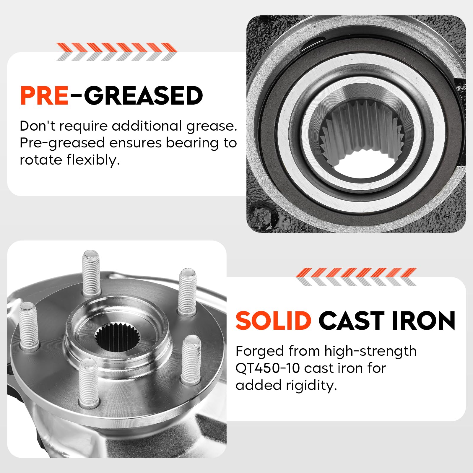 Front Steering Knuckle & Wheel Bearing Hub Assembly for Dodge Caliber 2007-2012, Jeep Compass 2007-2017, Patriot 2007-2017 - Right Passenger Side - Replaces Part Numbers 698-410, 698410, 510090, FW93 - Perfect for Off-Roading, Daily Commuting & Vehicle Maintenance