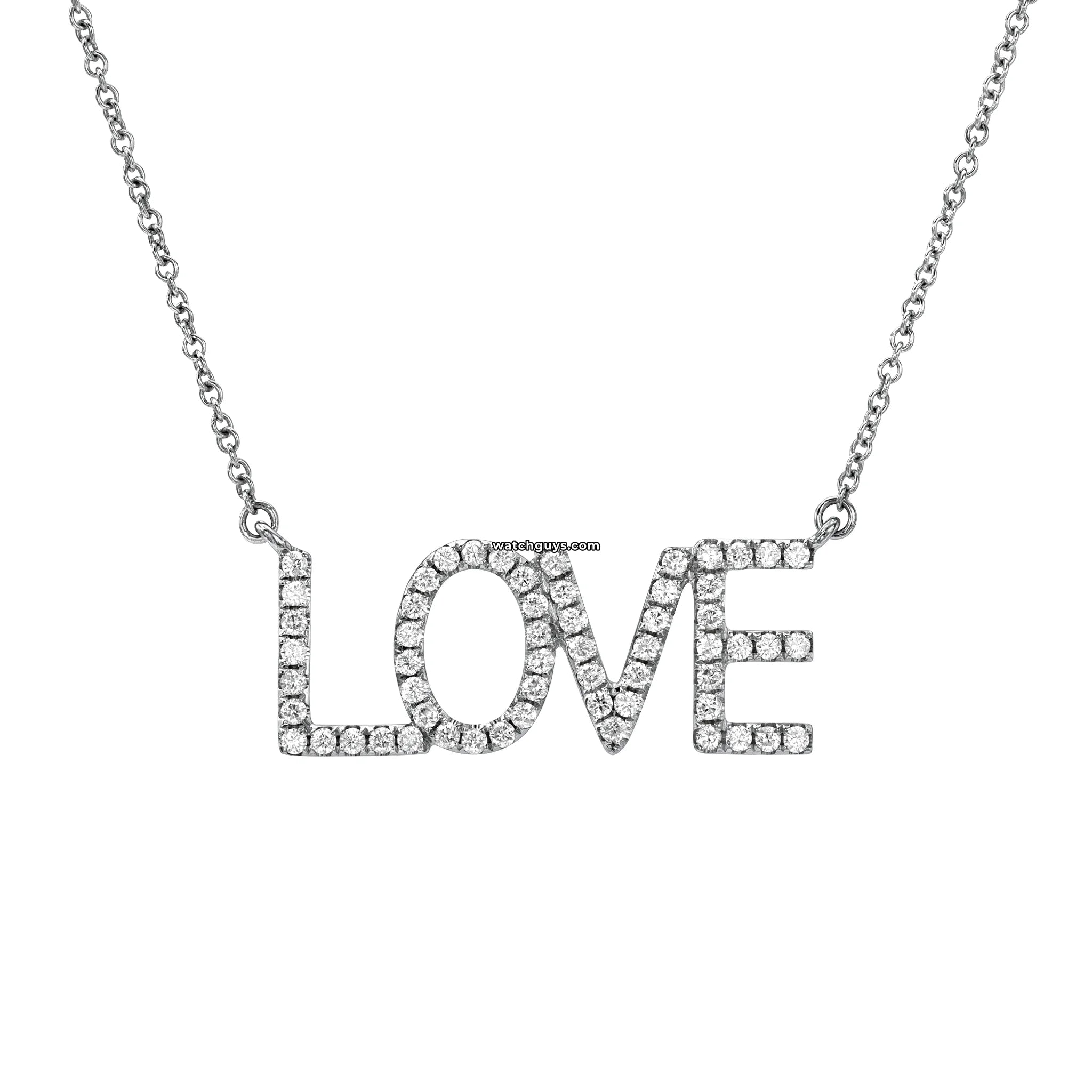 18k White Gold Diamond Pendant Necklace for Women - Elegant Love Heart Jewelry Gift for Anniversary, Valentine's Day & Special Occasions