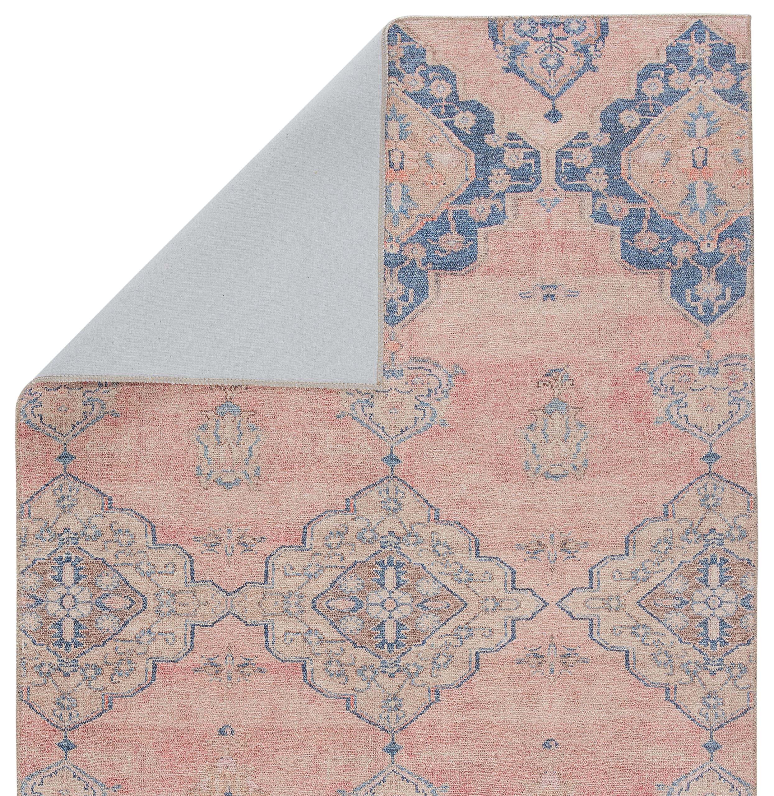 Jaipur Living Machine Washable 8x10 Large Area Rug - Farmhouse Style Light Pink & Blue - Perfect for Living Room, Bedroom & Home Decor