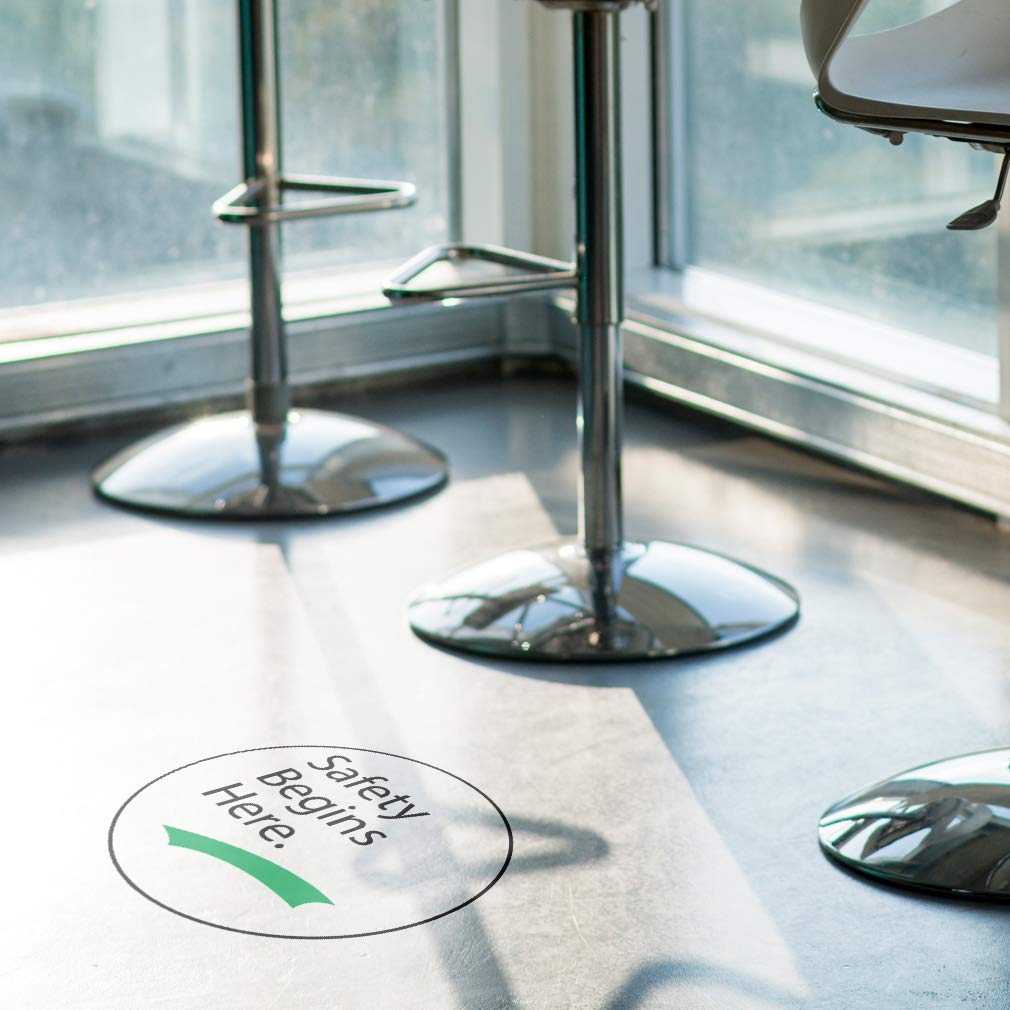 Anti-Slip Floor Decals - 36 Inch Round Safety Stickers for Industrial & Home Use | Black & Green Non-Skid Surface Markers for Warehouse, Garage, Gym & Playroom Floor Safety