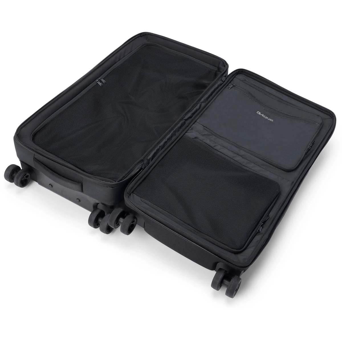 Dakine Split 4 Wheel 87L Rolling Luggage Bag - Black | Durable Spinner Suitcase for Travel, Business Trips & Vacation Packing